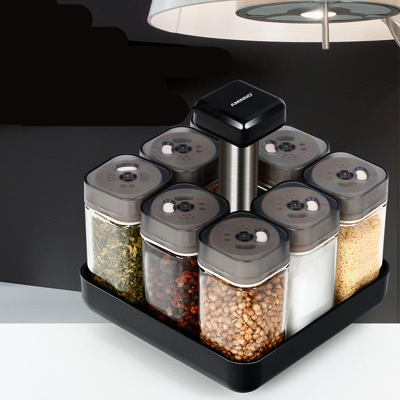 Glass Spice Jar Organiser – Pepper & Seasoning Container with Shaker Lid