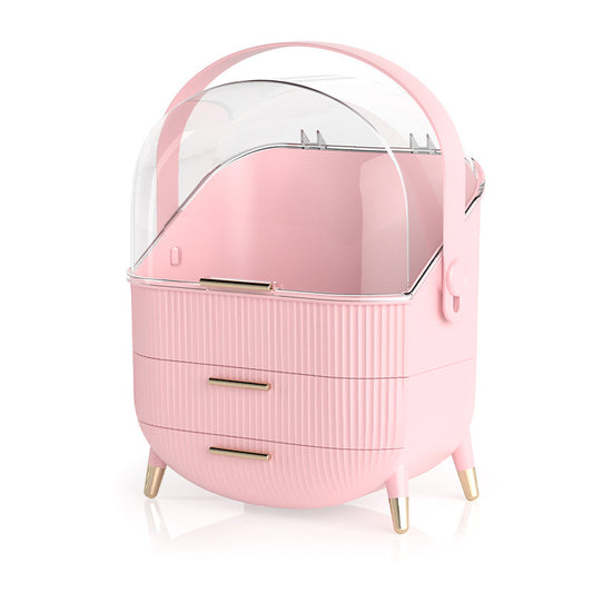 Makeup Organiser with 2 Drawers & Transparent Cover – Vanity Cosmetic Display Case
