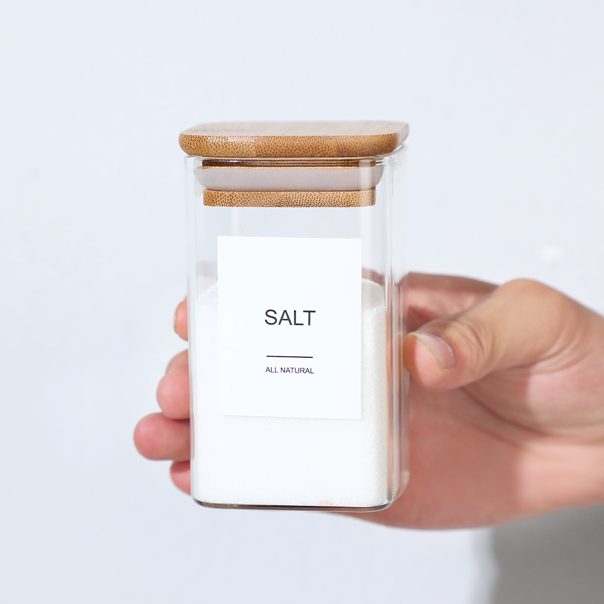 Square Glass Spice Jar Set – 12 Jars with 72 Labels