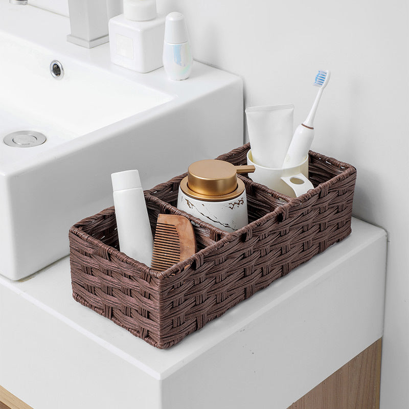Desktop Bathroom Organiser – Tissue, Towel & Cosmetic Storage Basket