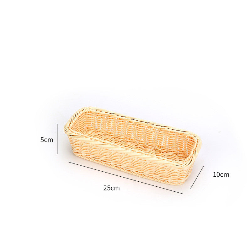 Rattan-Style Chopstick & Cutlery Holder – Woven Drain Tableware Basket