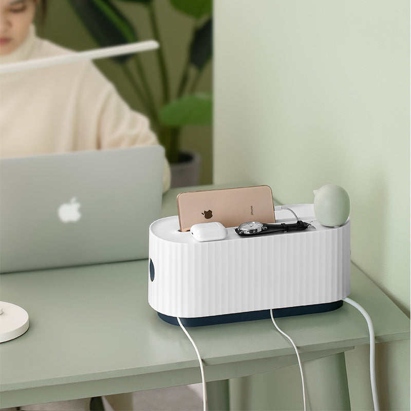 Cable & Power Strip Storage Box – Dust-Proof Wire Management Organiser
