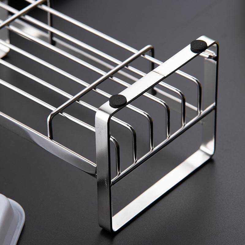 Countertop Drain Storage Rack – Stainless Steel Sink Organiser