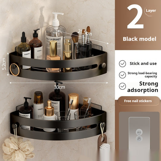 Punch-Free Bathroom Corner Storage Rack – 3-Tier Triangle Shelf Organiser