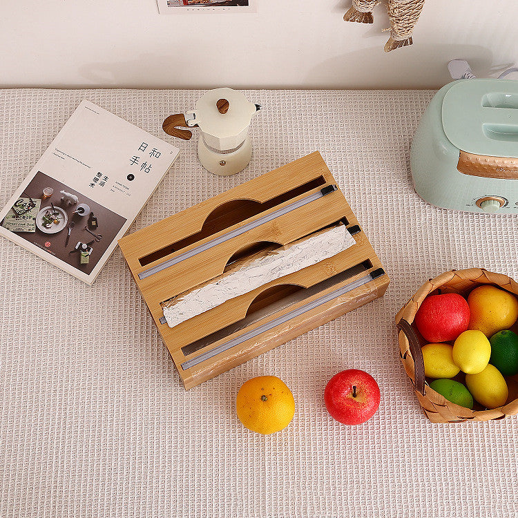 Bamboo Cling Film & Foil Cutter Box – Kitchen Wrap Dispenser