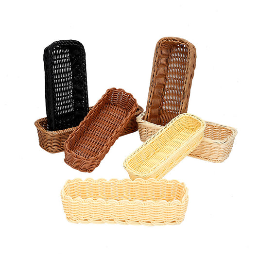 Rattan-Style Chopstick & Cutlery Holder – Woven Drain Tableware Basket