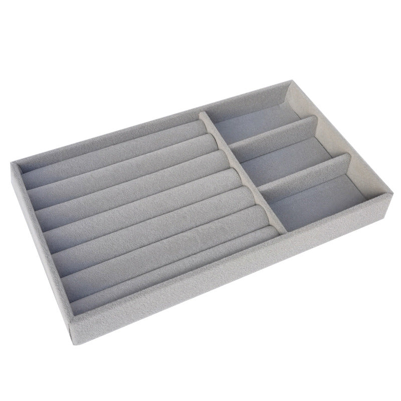 Flocked Jewellery Drawer Organiser – Velvet-Lined Compartment Tray