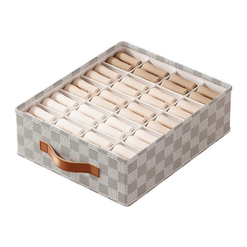 Checkered Fabric Underwear Organiser Box – Nonwoven Drawer Divider
