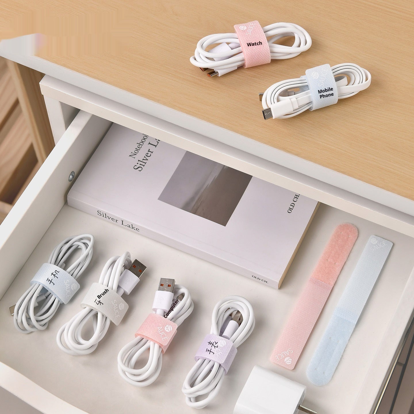 Data Cable Organiser with Velcro Straps – Reusable Wire Management Set
