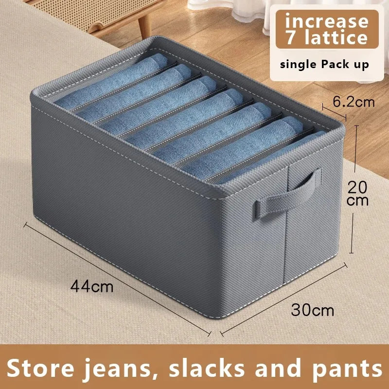 Canvas Wardrobe Organiser for Trousers, Jeans, Underwear & Socks | M, L & Grid Options