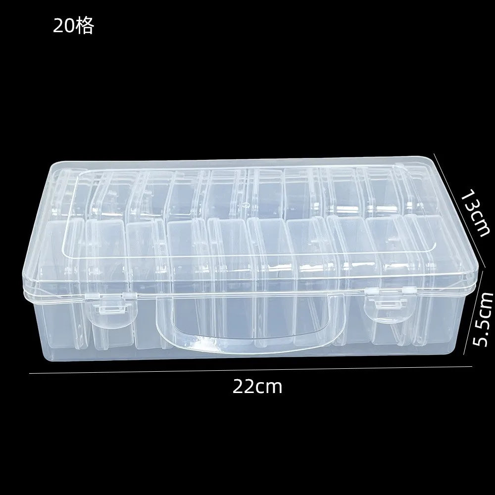 Mini Clear Compartment Storage Box with Hinged Lid | Beads, Jewellery & Small Parts Organiser