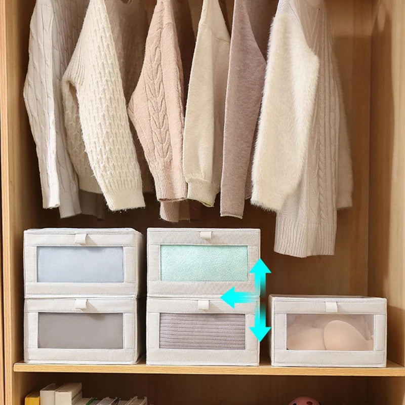 Foldable Wardrobe Organiser Box for T-Shirts, Jeans & Underwear | S, M, L, XL