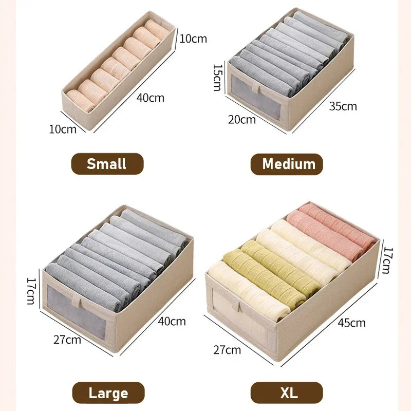 Foldable Wardrobe Organiser Box for T-Shirts, Jeans & Underwear | S, M, L, XL