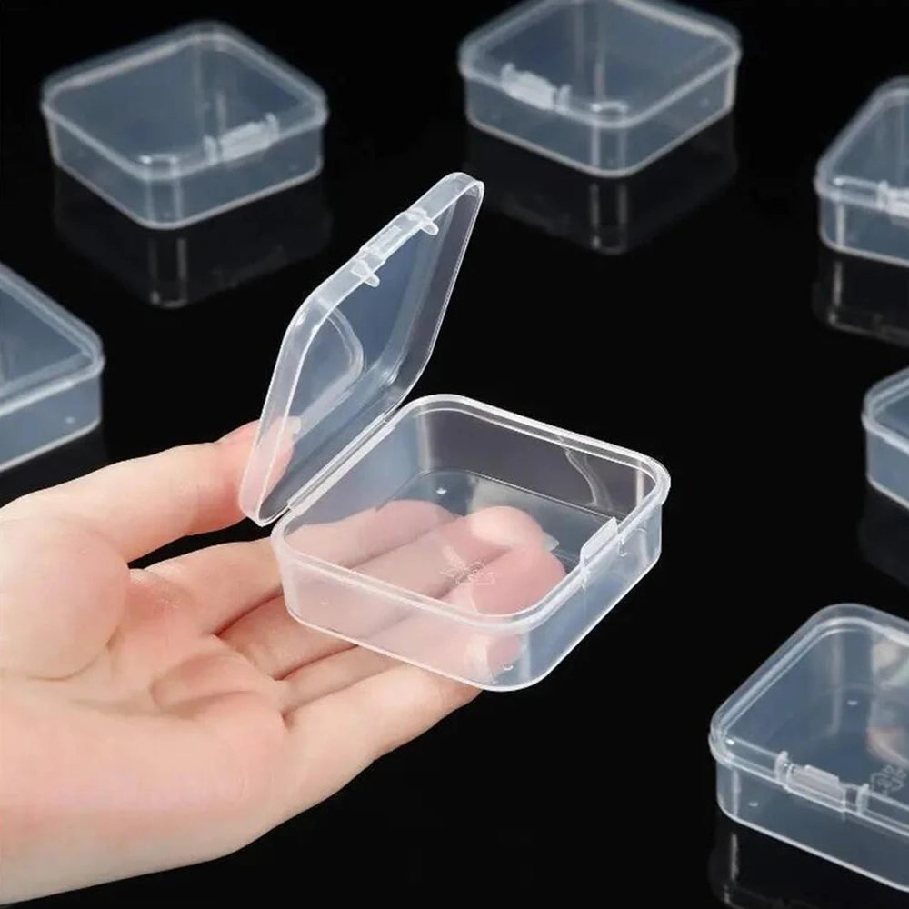 Mini Clear Compartment Storage Box with Hinged Lid | Beads, Jewellery & Small Parts Organiser