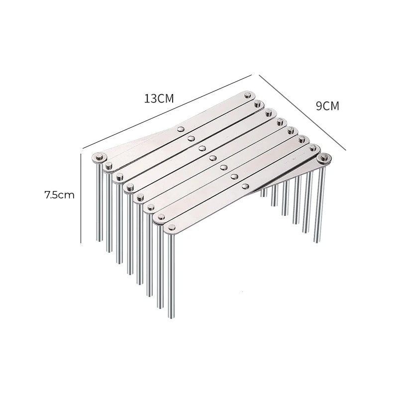 Foldable Stainless Steel Dish Drain Rack | Adjustable Plate, Cup & Dinnerware Drying Stand