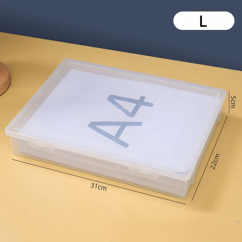 Dustproof A4 Document & Certificate Storage Box | Clear Plastic File Organiser S, M, L