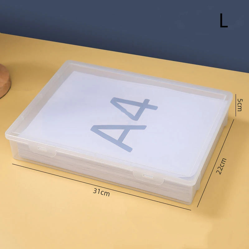 Clear Plastic Document & Storage Organiser Box | A4 Home & Office Supplies Tidy