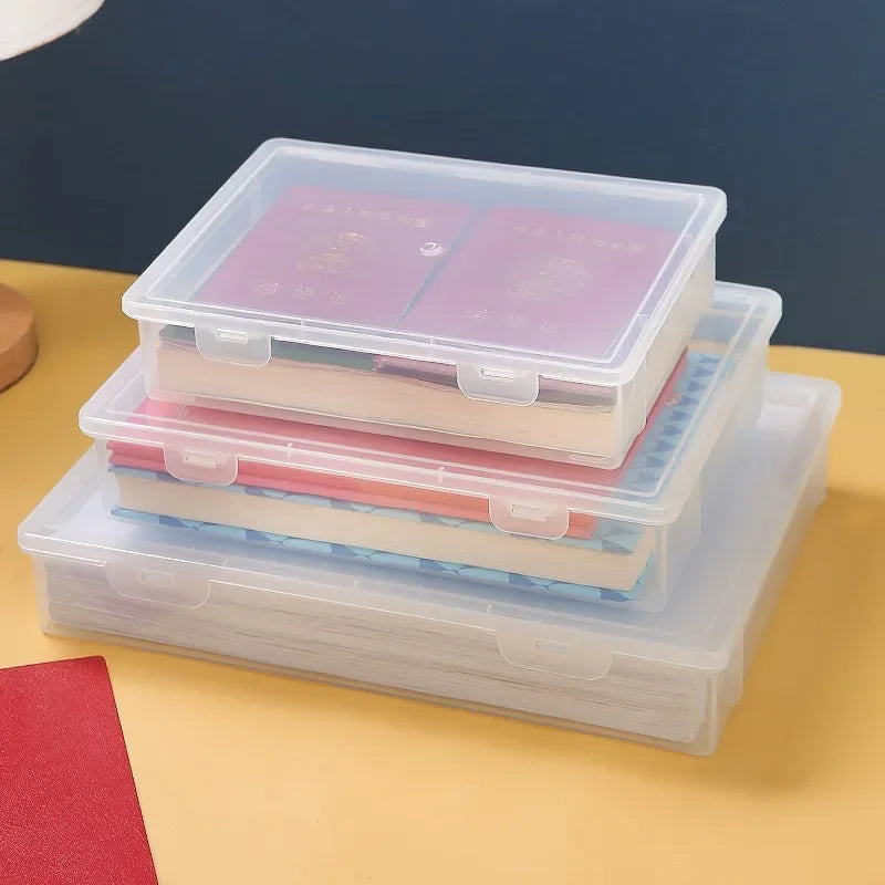 Dustproof A4 Document & Certificate Storage Box | Clear Plastic File Organiser S, M, L
