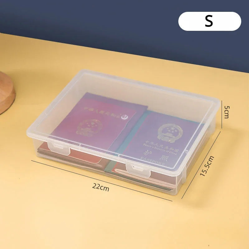 Dustproof A4 Document & Certificate Storage Box | Clear Plastic File Organiser S, M, L