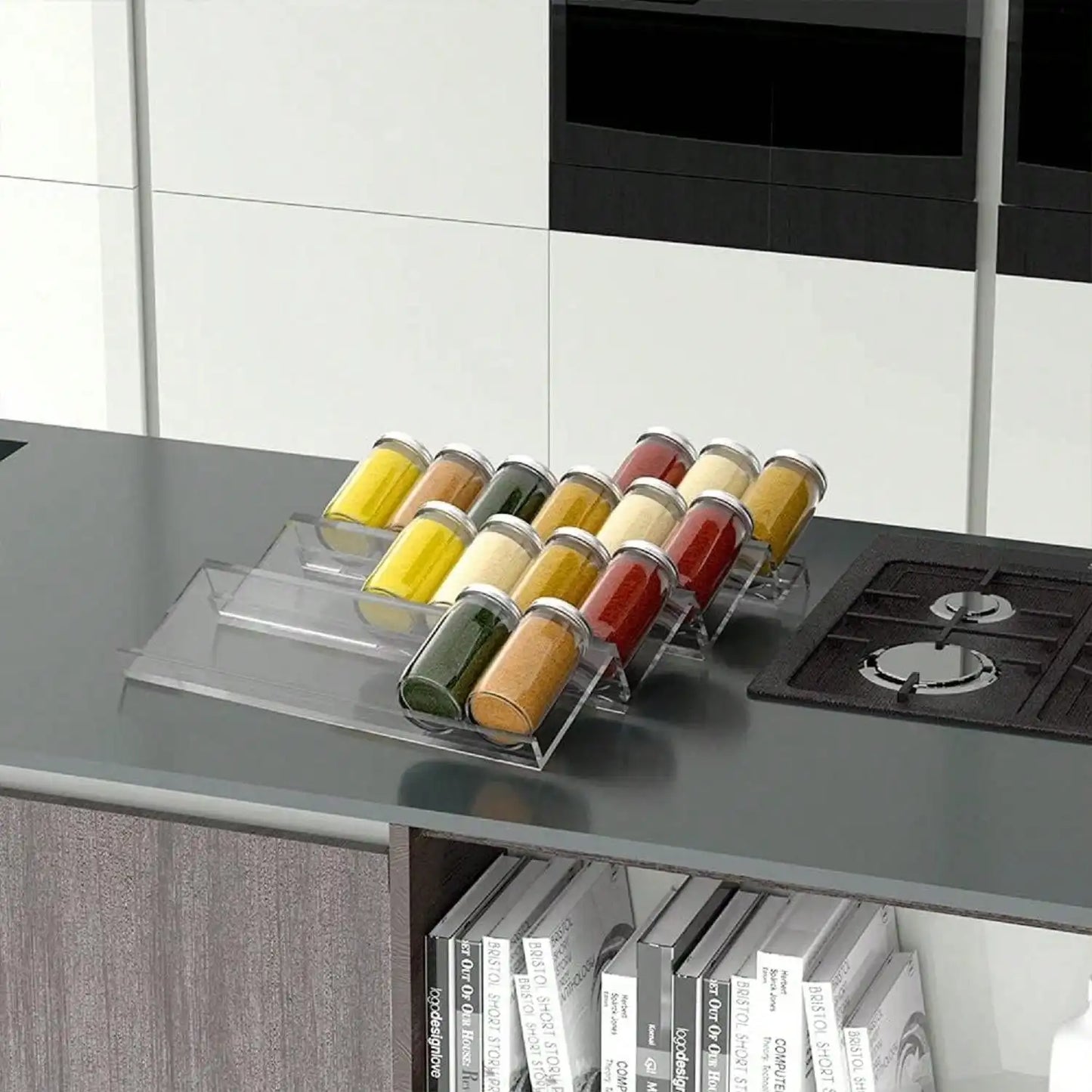 Adjustable Acrylic Spice Drawer Organiser | 2 & 4-Layer Expandable Seasoning Rack