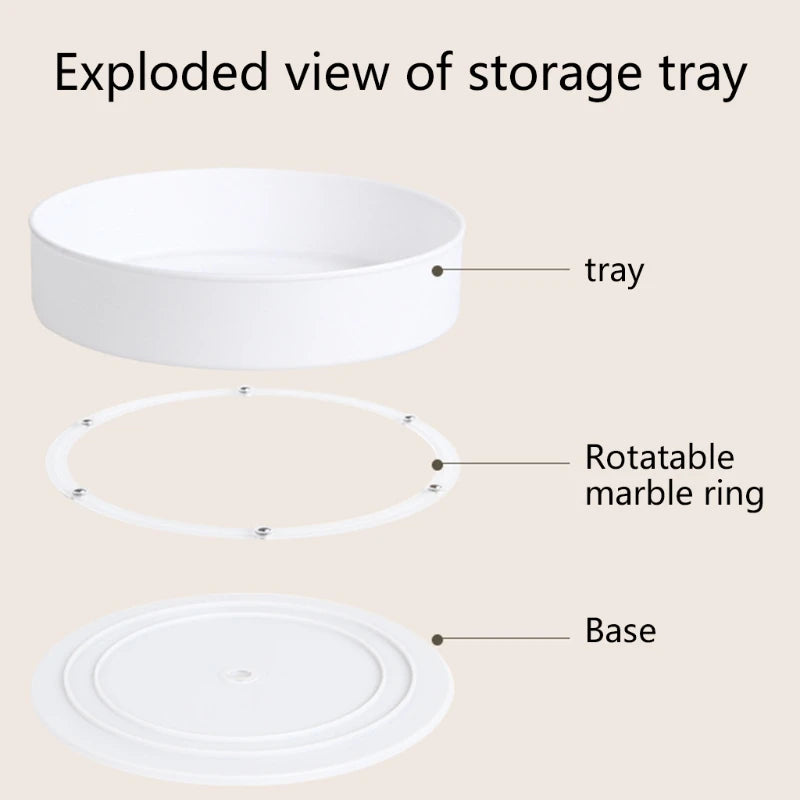 360° Rotating Turntable Cabinet Organiser | Non-Slip Spice & Cosmetic Lazy Susan