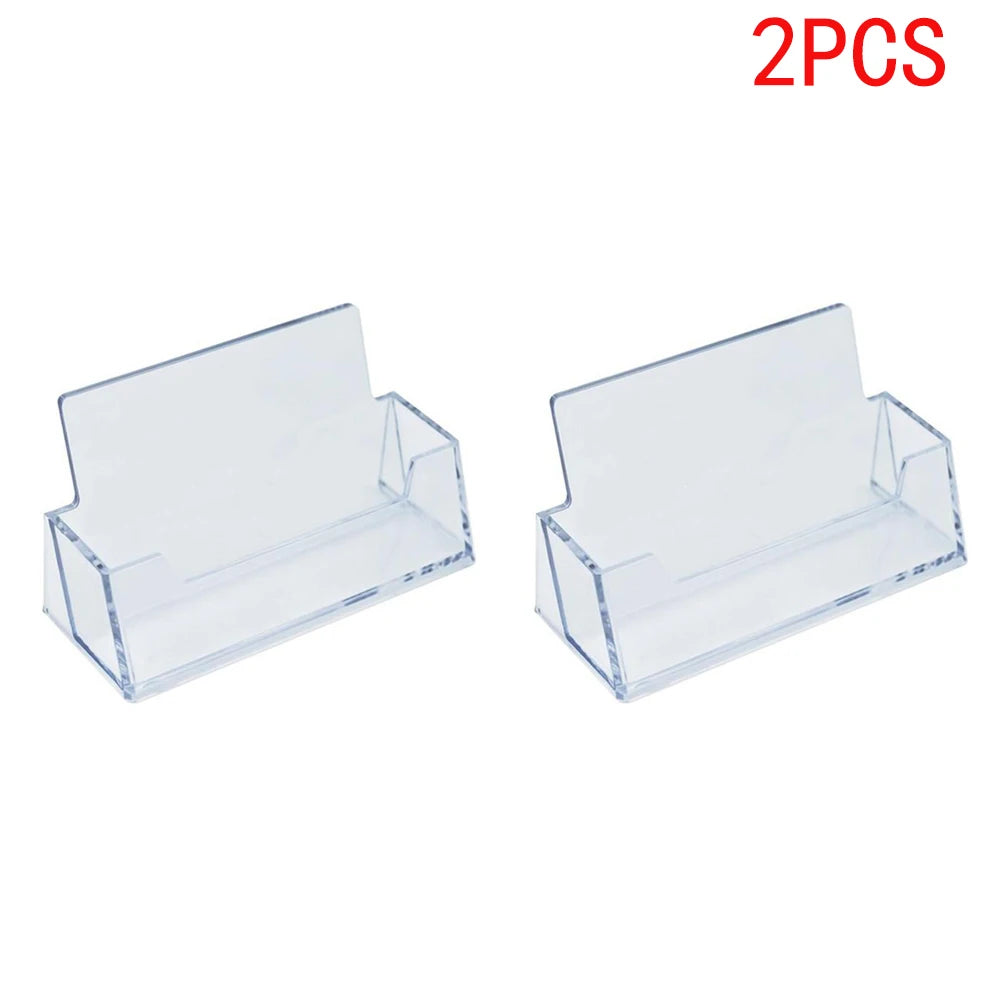 Clear Business Card Holder & Desk Display Stand | Tabletop Office Organiser