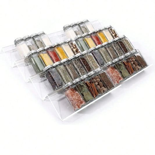 Adjustable Acrylic Spice Drawer Organiser | 2 & 4-Layer Expandable Seasoning Rack