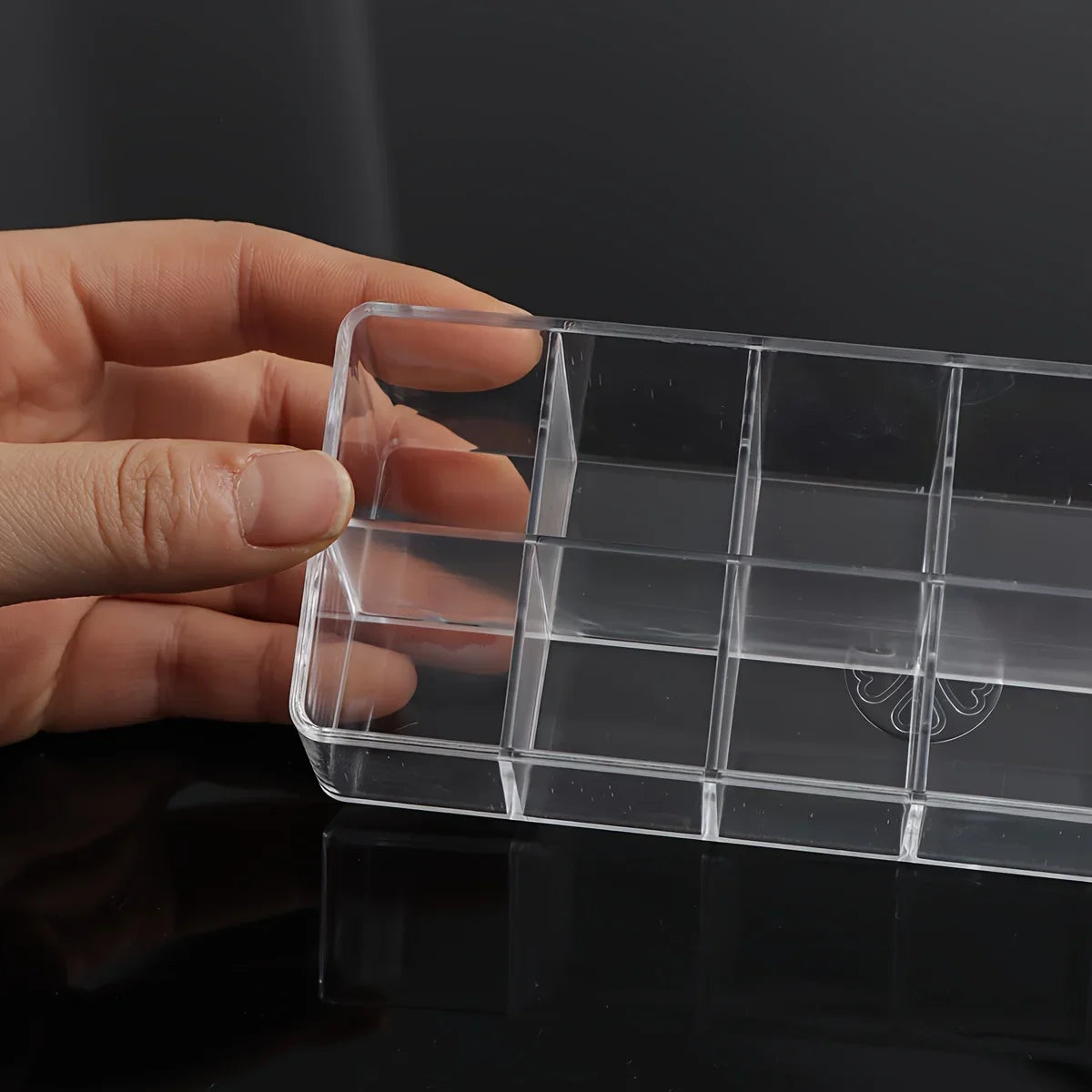 Clear 12-Grid Lipstick Stand & Makeup Organiser | Cosmetic Display Holder for Vanity