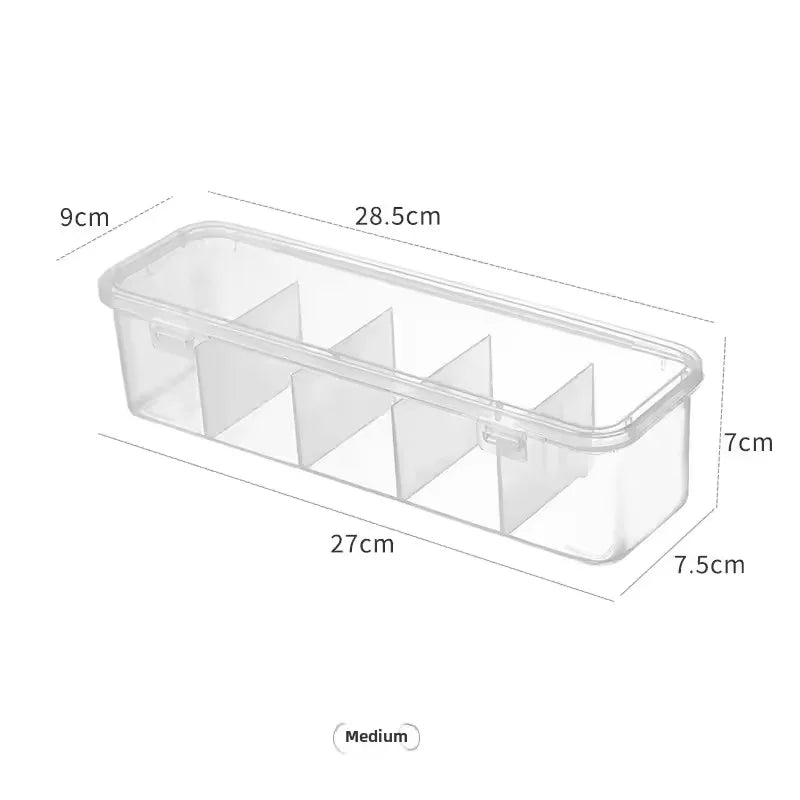 Clear Desktop Cable Organiser Box with Lid | Dustproof Divider Box for Cords & Chargers
