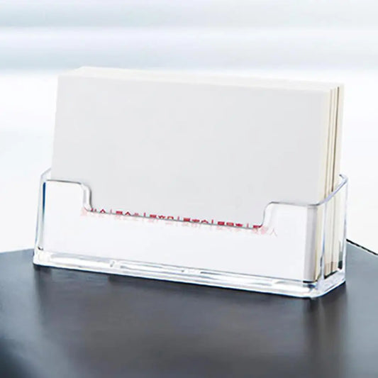 Clear Business Card Holder & Desk Display Stand | Tabletop Office Organiser