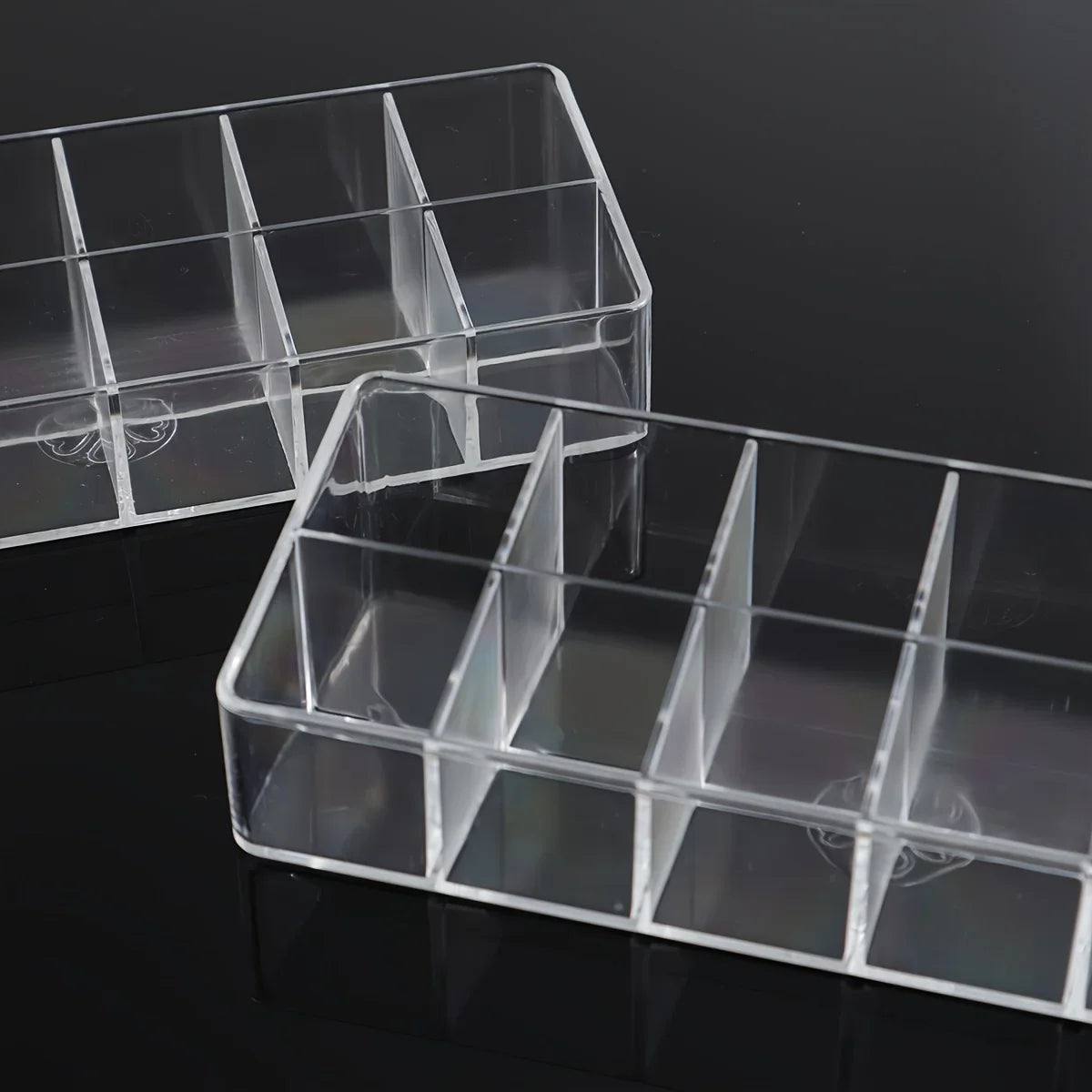 Clear 12-Grid Lipstick Stand & Makeup Organiser | Cosmetic Display Holder for Vanity