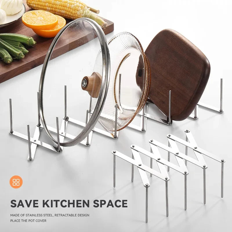 Foldable Stainless Steel Dish Drain Rack | Adjustable Plate, Cup & Dinnerware Drying Stand