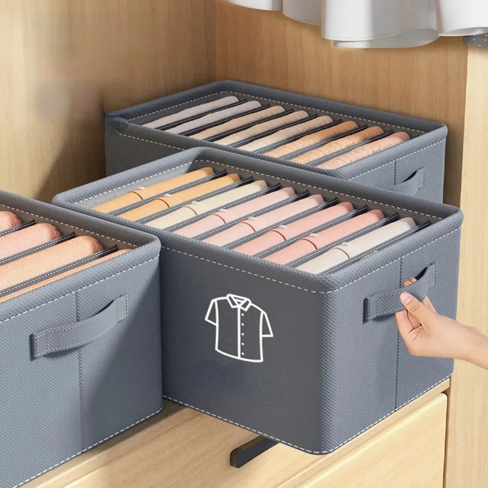 Canvas Wardrobe Organiser for Trousers, Jeans, Underwear & Socks | M, L & Grid Options