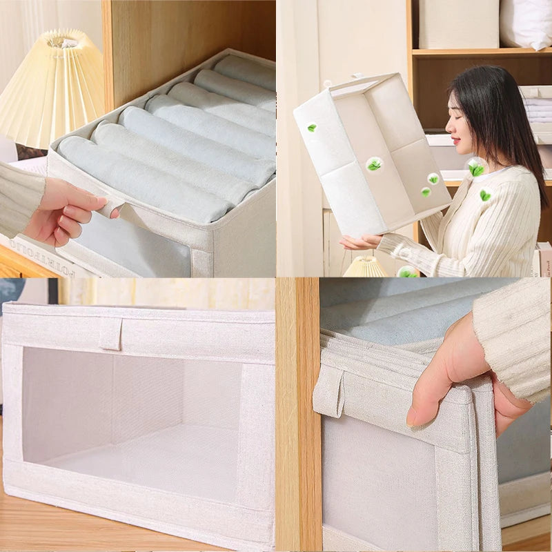 Foldable Wardrobe Organiser Box for T-Shirts, Jeans & Underwear | S, M, L, XL