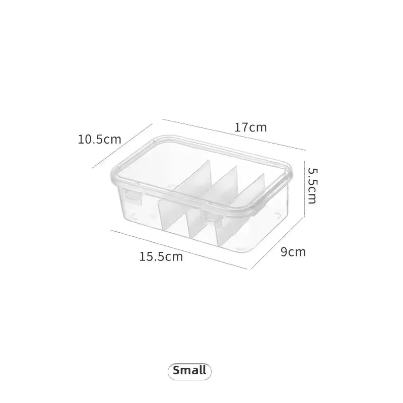 Clear Desktop Cable Organiser Box with Lid | Dustproof Divider Box for Cords & Chargers