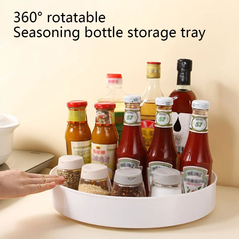 360° Rotating Turntable Cabinet Organiser | Non-Slip Spice & Cosmetic Lazy Susan
