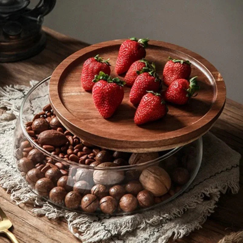 Glass Food Storage Containers with Acacia Wooden Lid