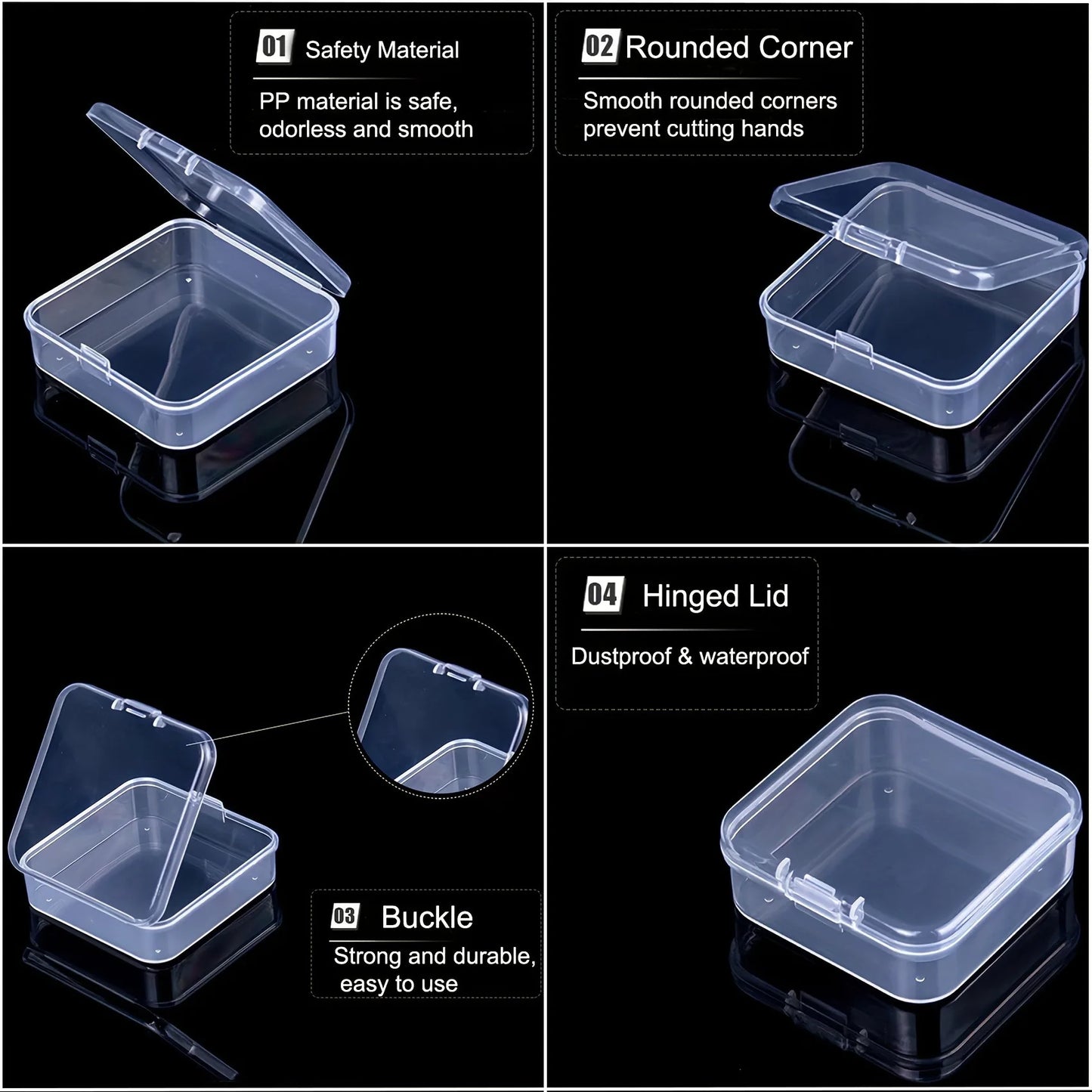 Clear Rhinestone & Nail Art Storage Boxes | Bead, Jewellery & Craft Organiser Set