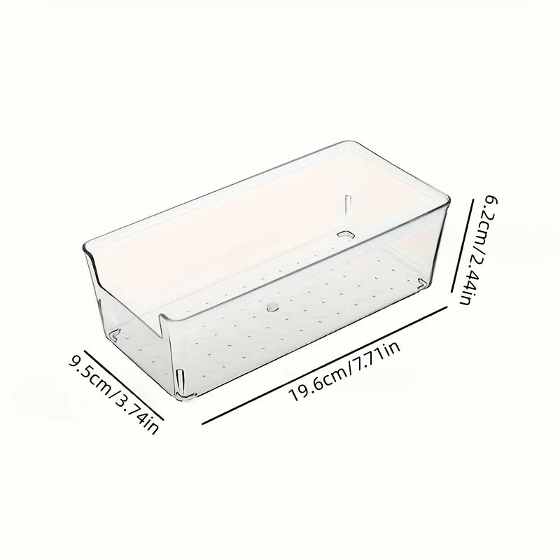 Clear Makeup Organiser Set of 7 | Stackable Drawer Dividers for Cosmetics & Desk Storage