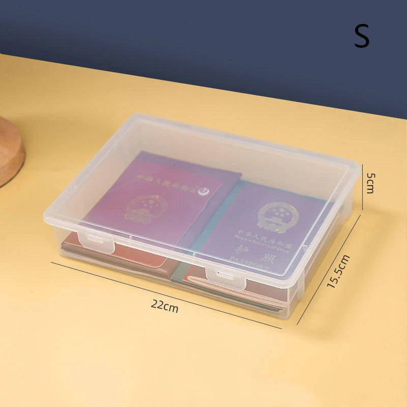 Clear Plastic Document & Storage Organiser Box | A4 Home & Office Supplies Tidy