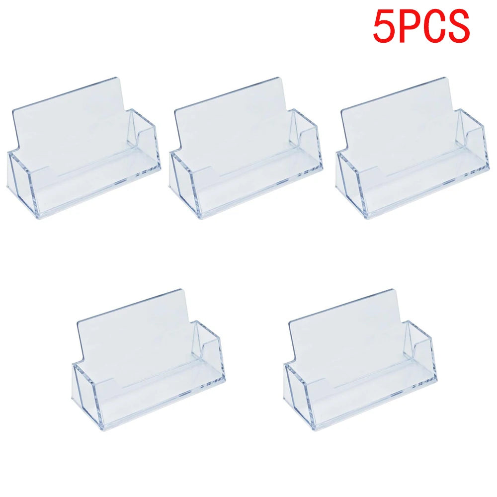 Clear Business Card Holder & Desk Display Stand | Tabletop Office Organiser