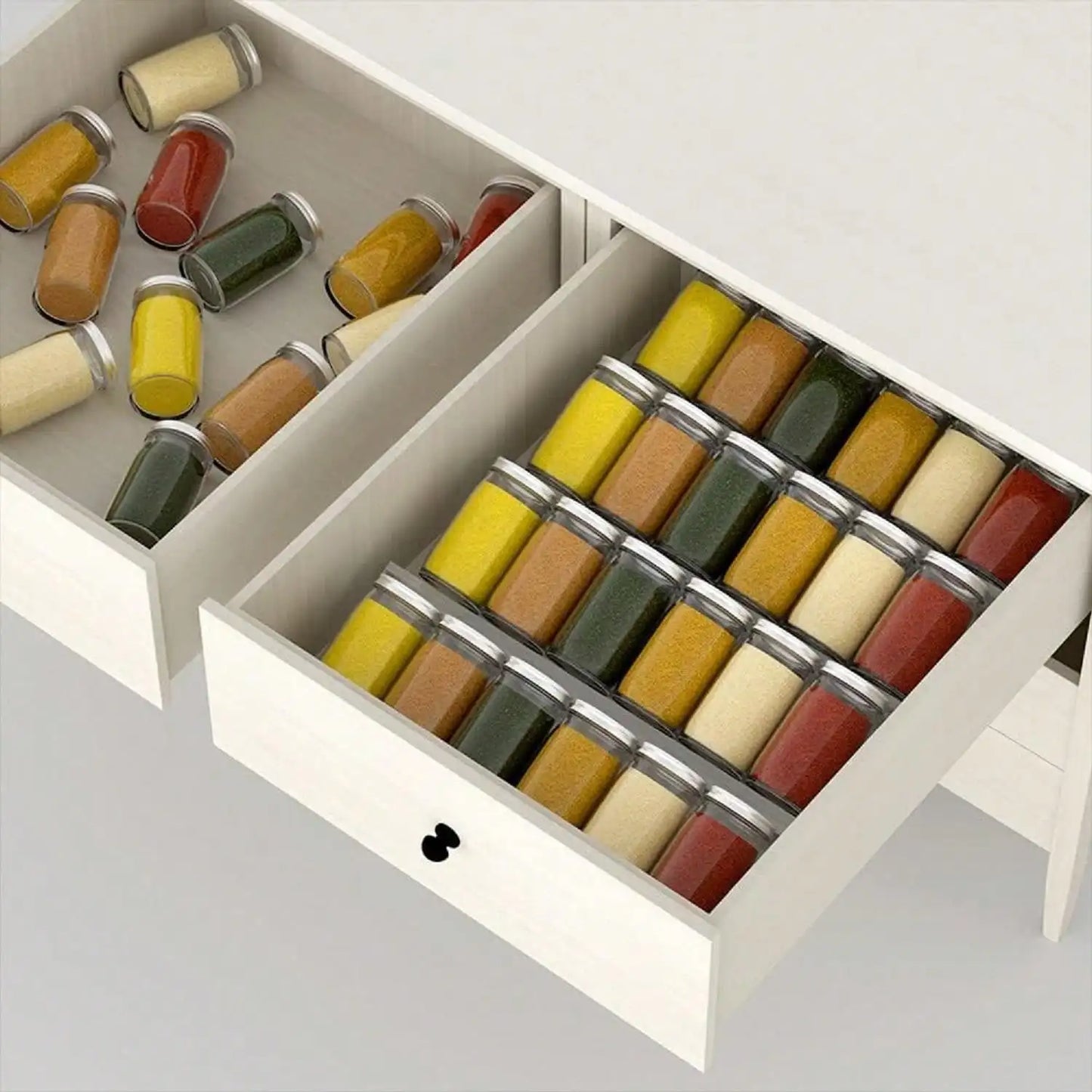 Adjustable Acrylic Spice Drawer Organiser | 2 & 4-Layer Expandable Seasoning Rack