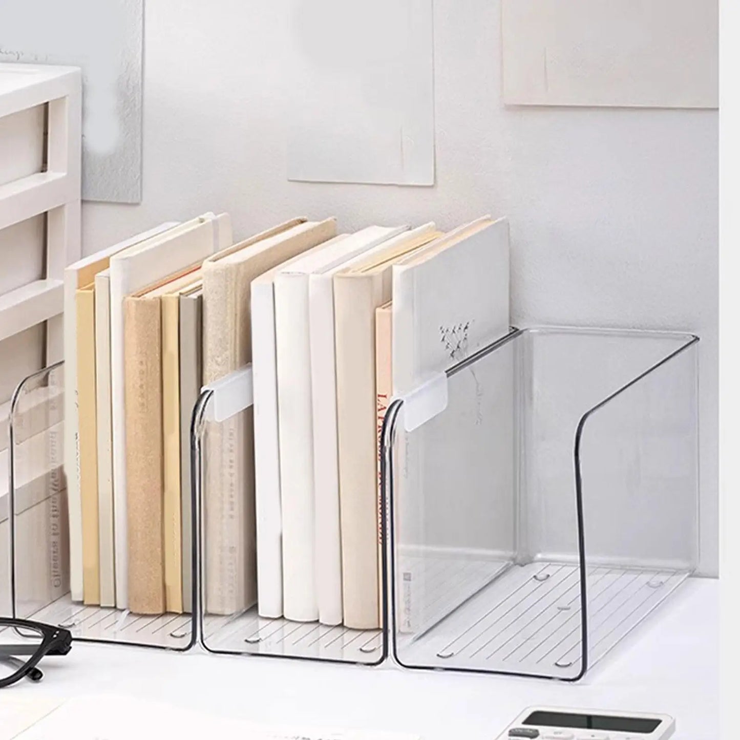 Clear Magazine Holder & File Organiser Stand | Countertop Book, Mail & Document Rack