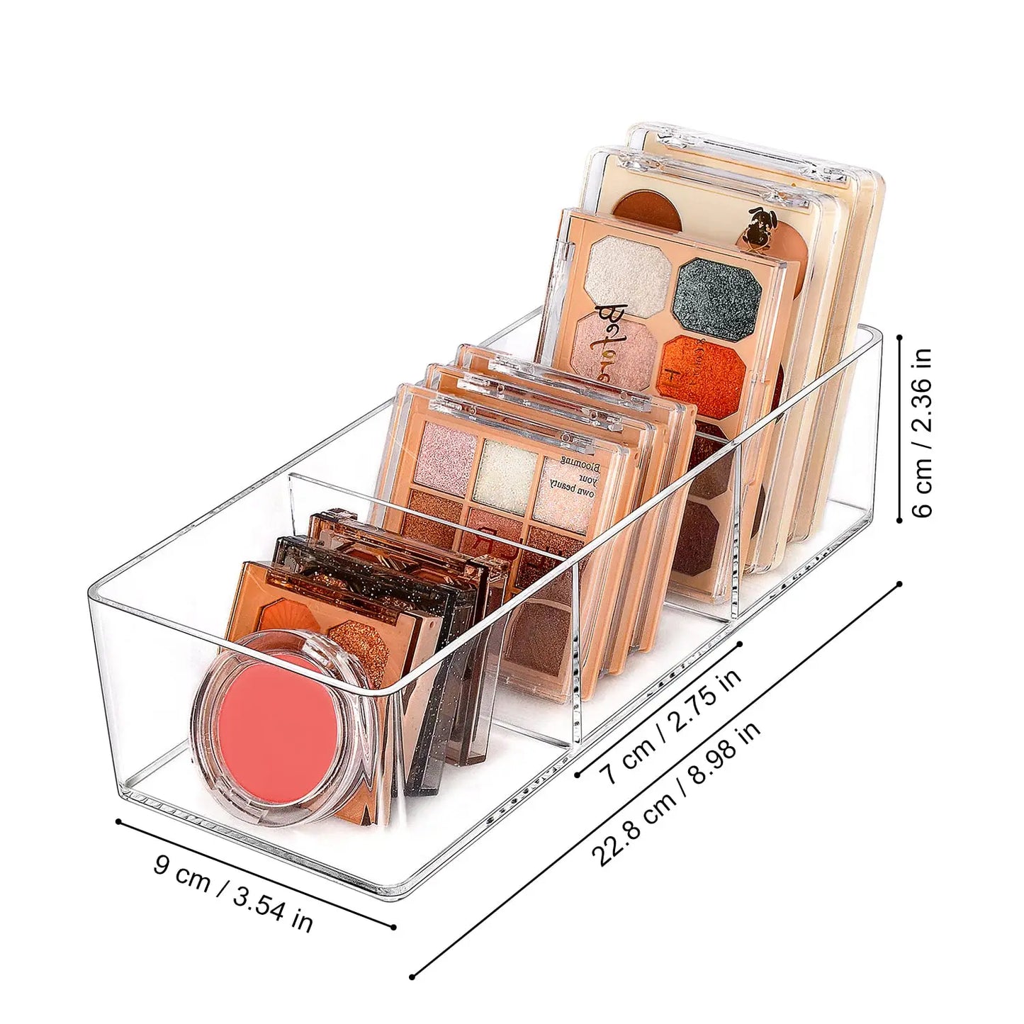 Clear Makeup Organiser Drawer Divider Box | Vanity, Bathroom & Kitchen Cabinet Storage