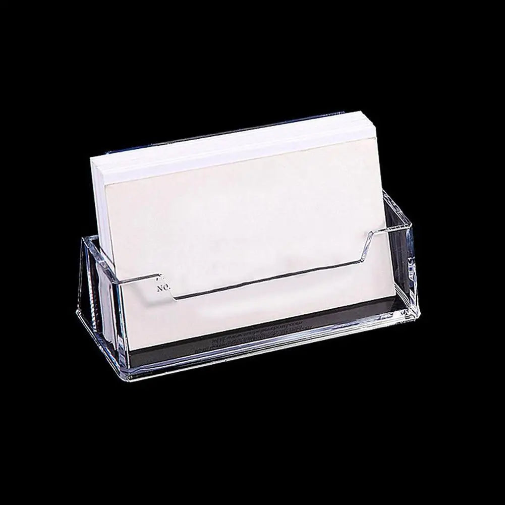 Clear Business Card Holder & Desk Display Stand | Tabletop Office Organiser