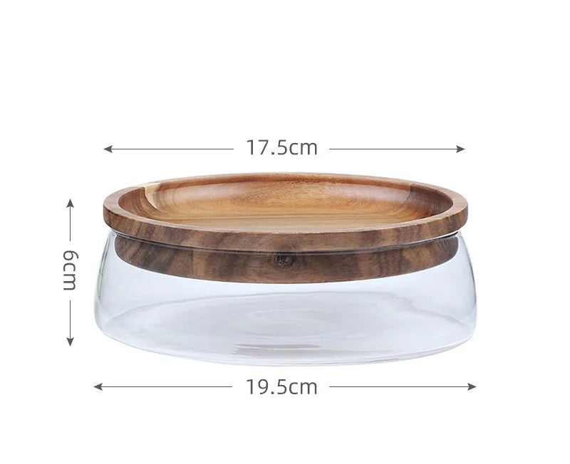 Glass Food Storage Containers with Acacia Wooden Lid