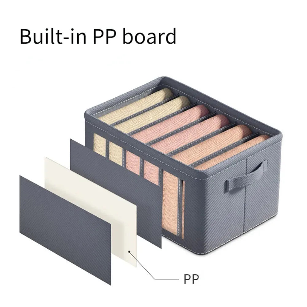 Canvas Wardrobe Organiser for Trousers, Jeans, Underwear & Socks | M, L & Grid Options