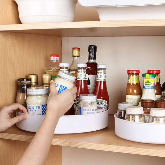 360° Rotating Turntable Cabinet Organiser | Non-Slip Spice & Cosmetic Lazy Susan