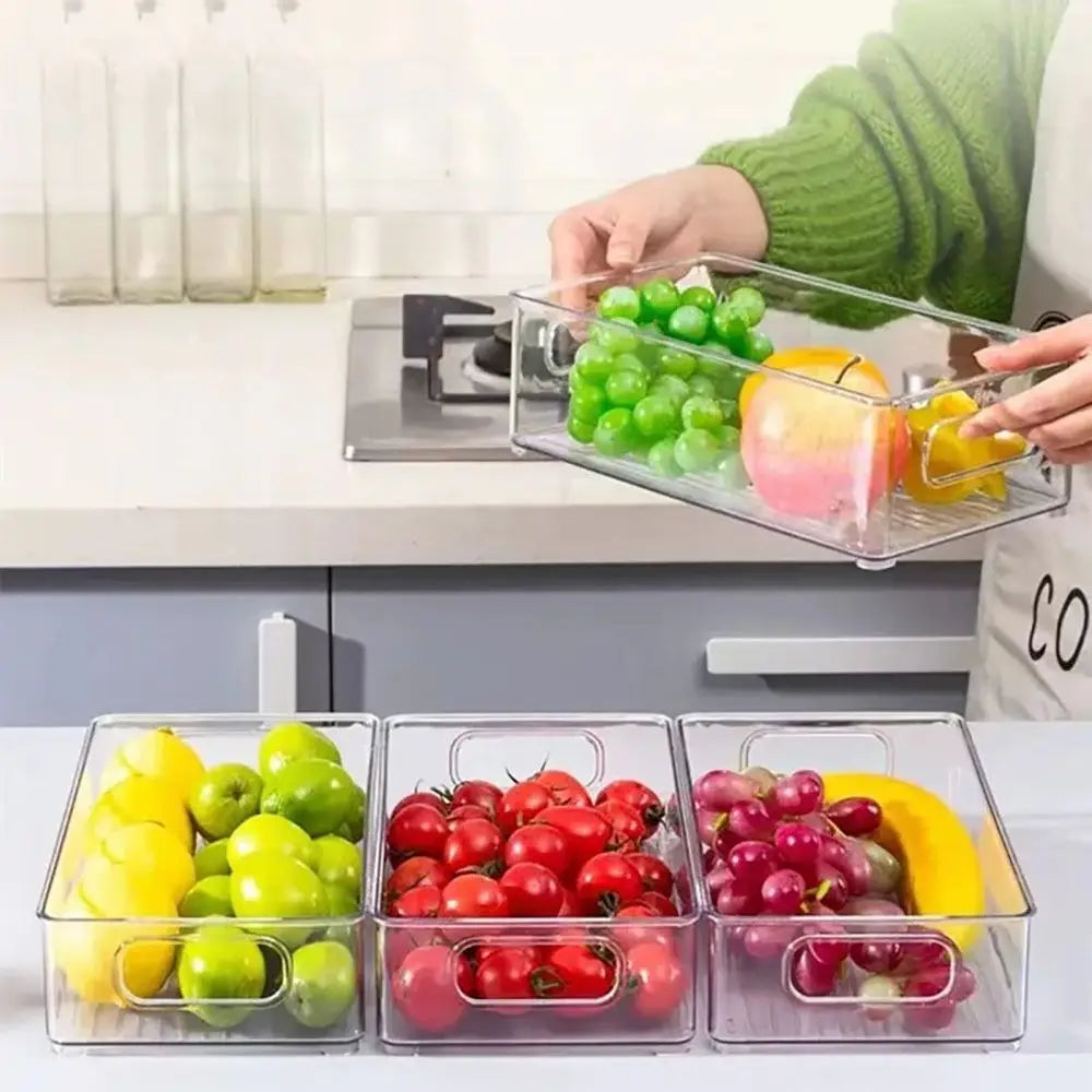 Clear Stackable Storage Bin | Fridge, Drawer, Pantry & Countertop Organiser
