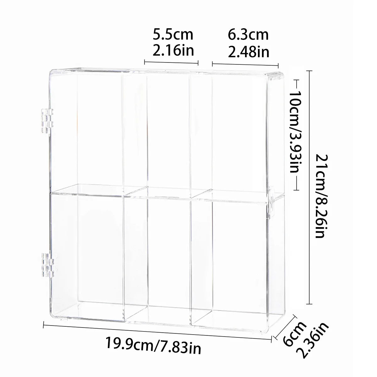 Clear 6-Grid Cosmetics & Jewellery Storage Box | Desktop Vanity & Dressing Table Organiser